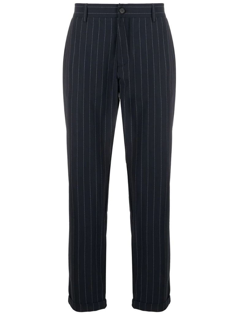 ankle-crop pinstripe trousers