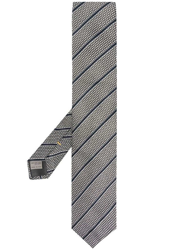 striped jacquard tie