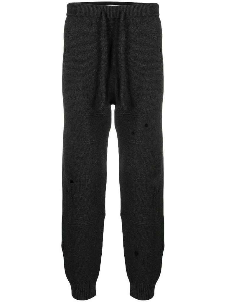 knitted drawstring track pants