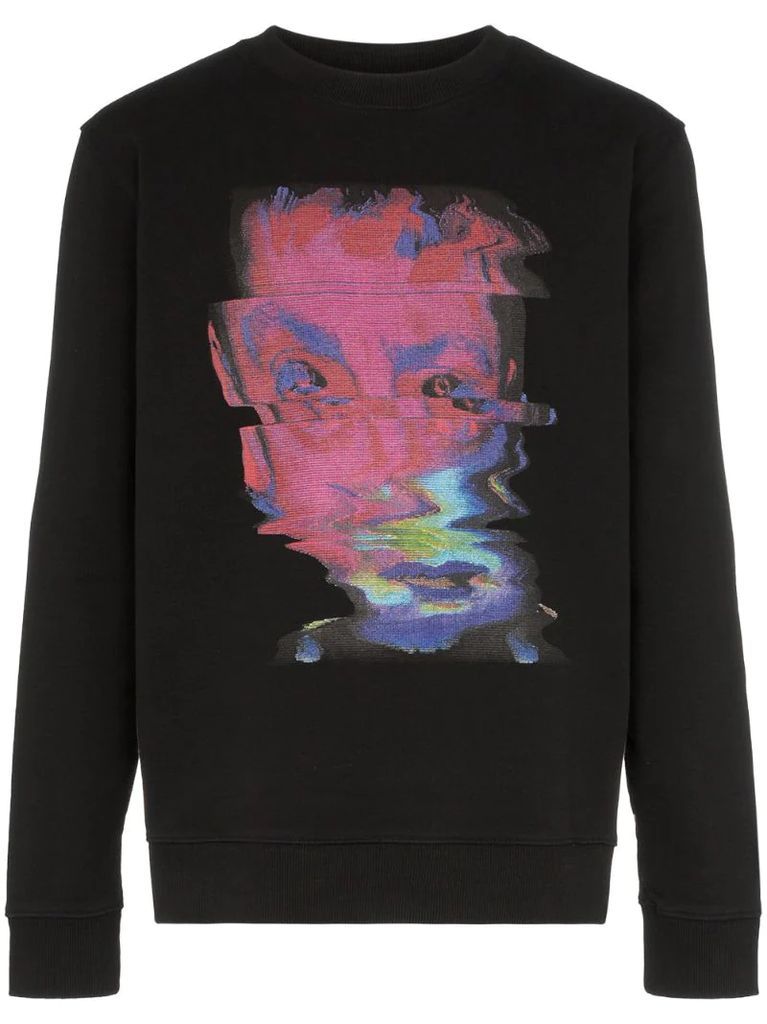 Face print cotton sweatshirt