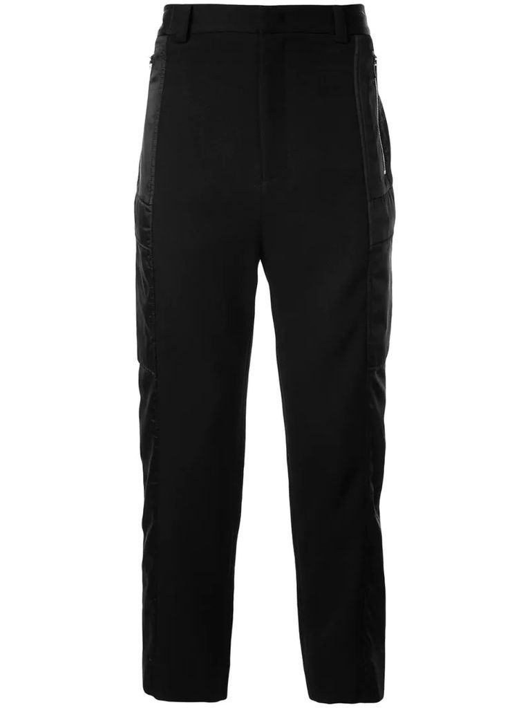 panelled loose fit trousers