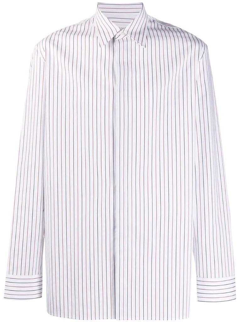 pinstriped fitted shirt