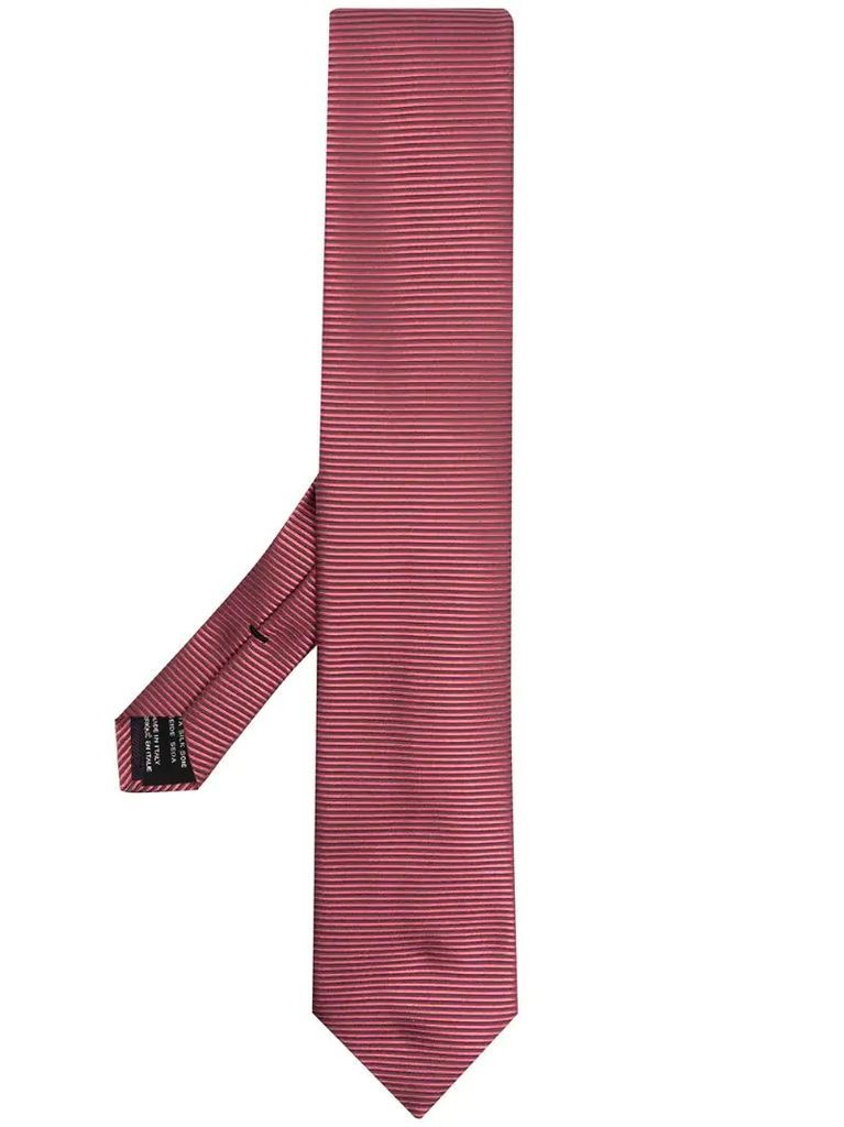 horizontal-stripe silk tie
