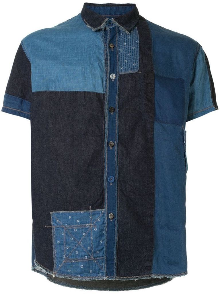 patchwork denim shirt