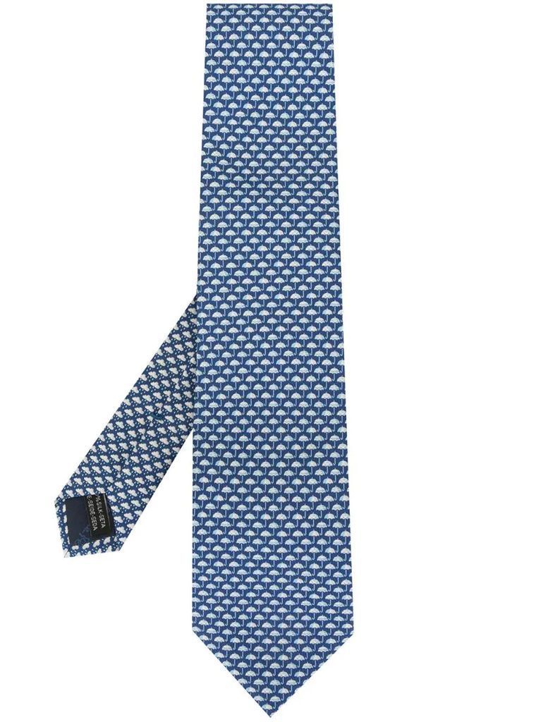 weather-print silk tie