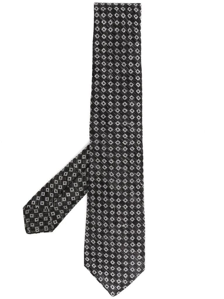 geometric-print pointed tie