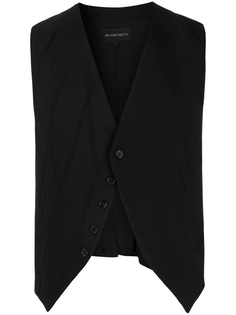 ribbed buttoned waistcoat