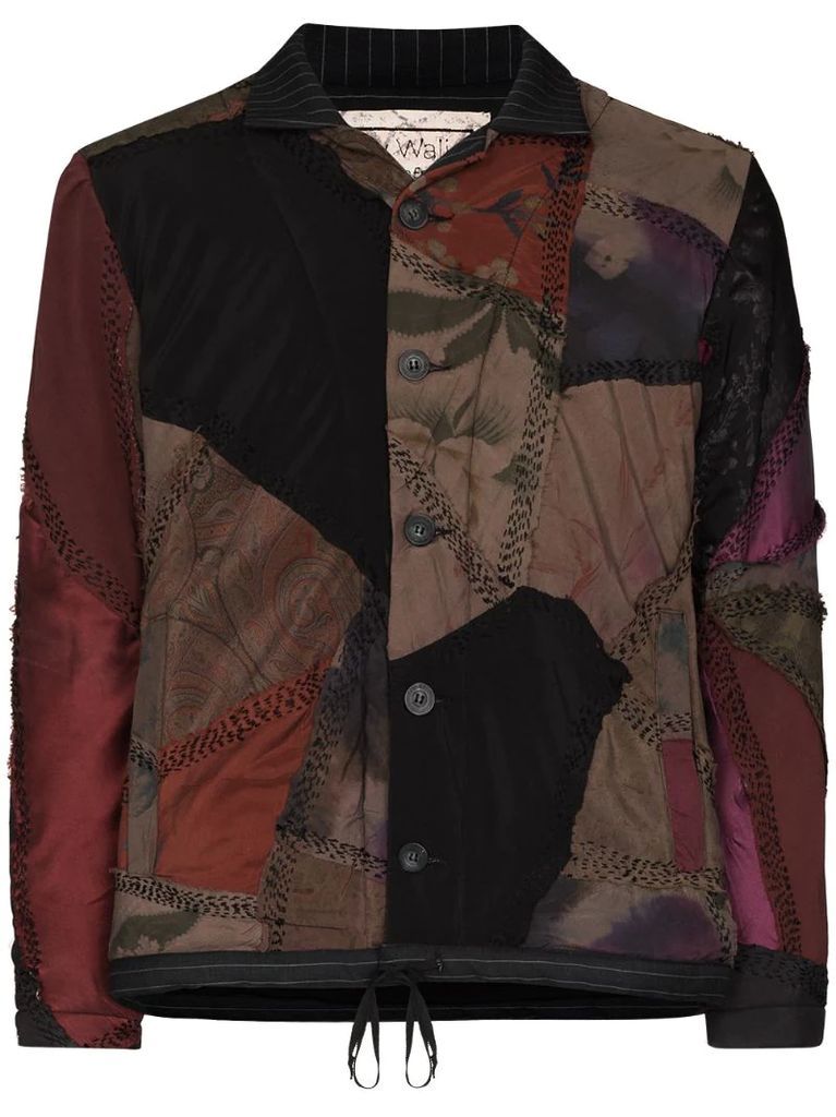 patchwork design bomber jacket