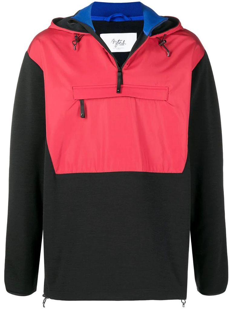 Hut Fleece colour-block hoodie