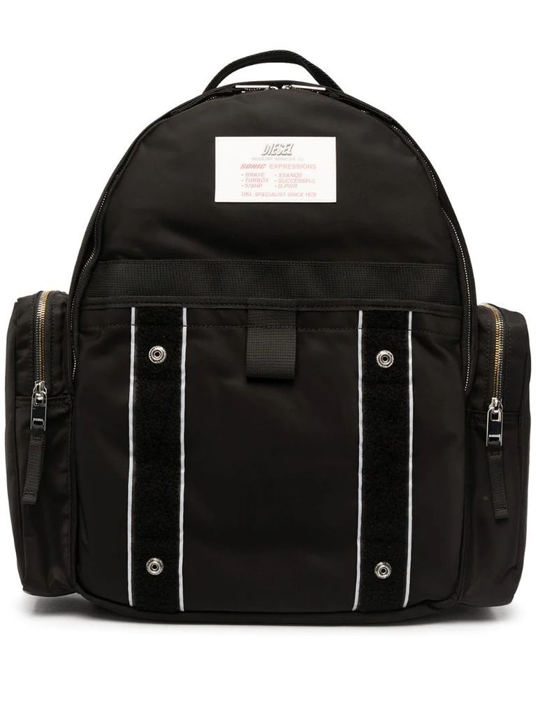 contrast-stitch logo-patch backpack