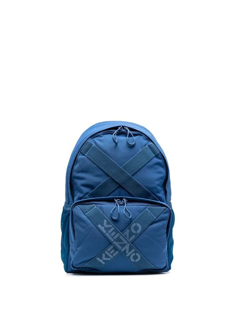 taped-logo backpack