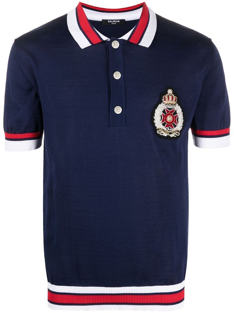 embroidered-crest polo shirt