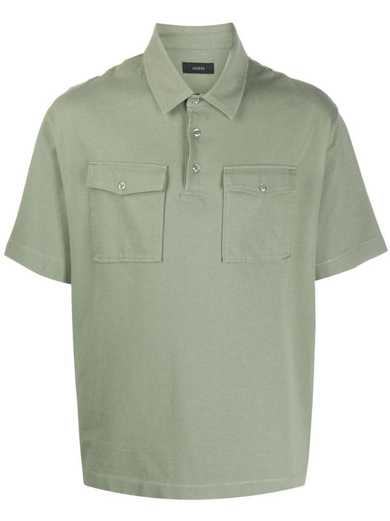 boxy jersey polo shirt