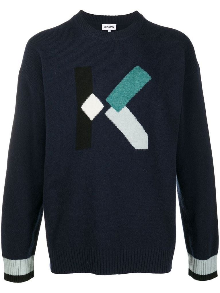 block knit wool jumper