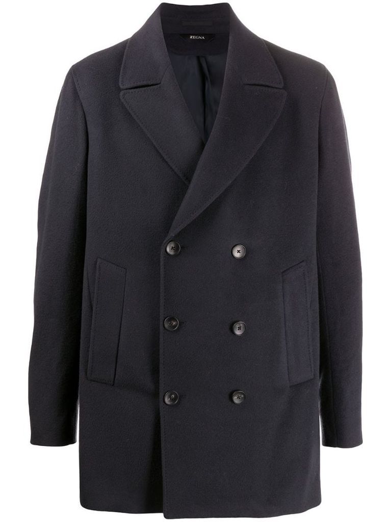 regular-fit double-breasted coat
