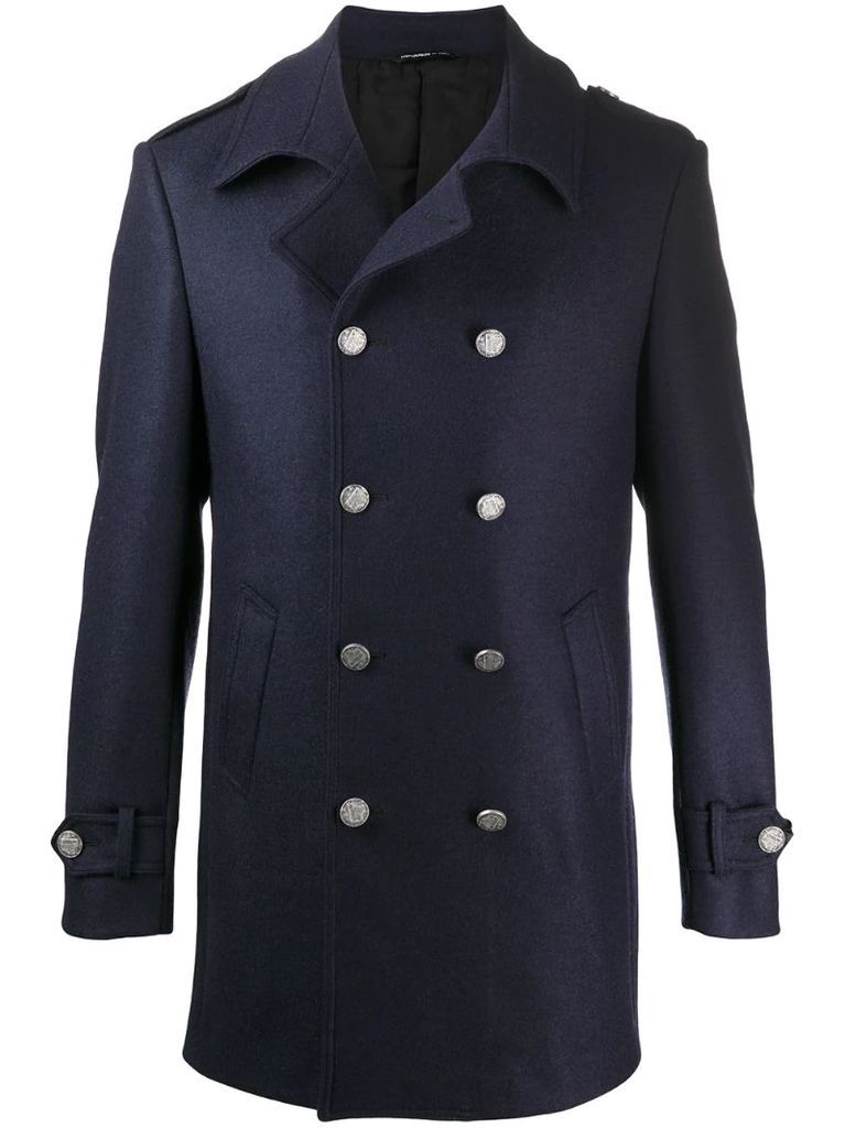 fitted double breasted coat