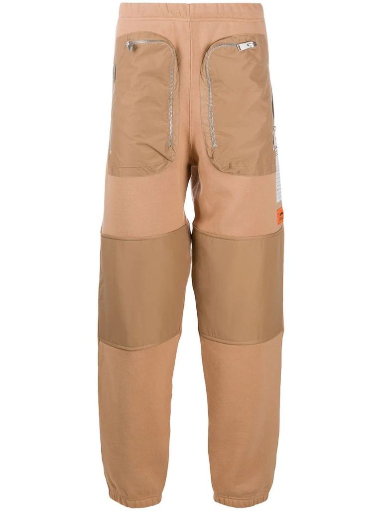 panelled multi-pocket track pants