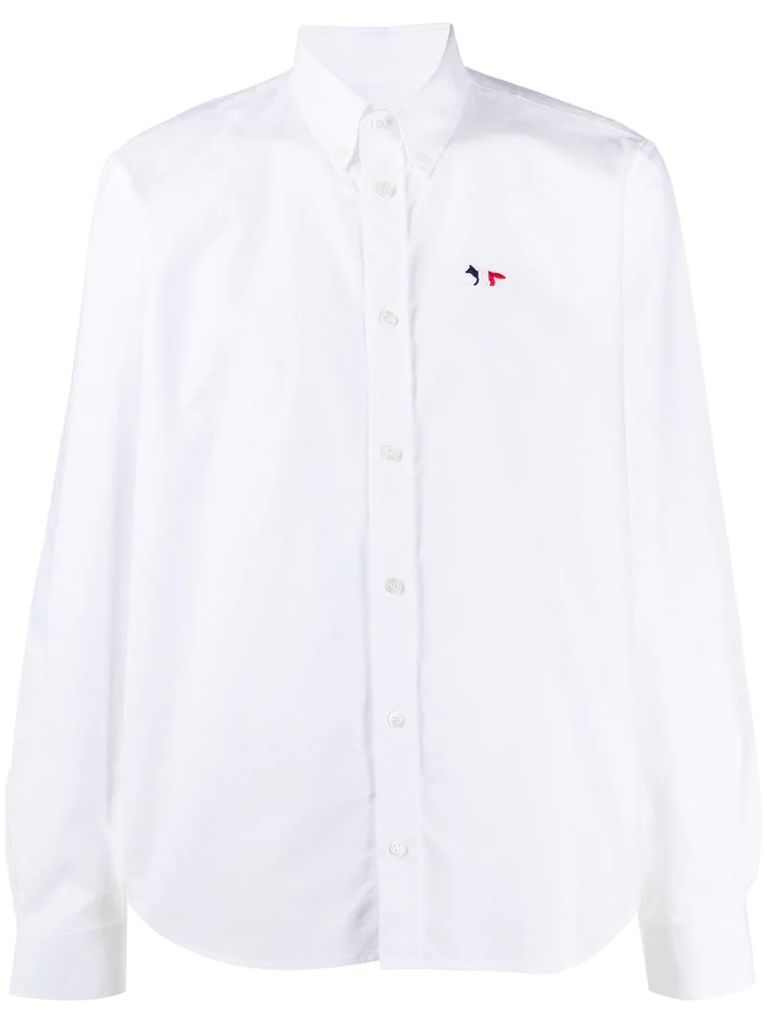 logo-embroidered long sleeved shirt