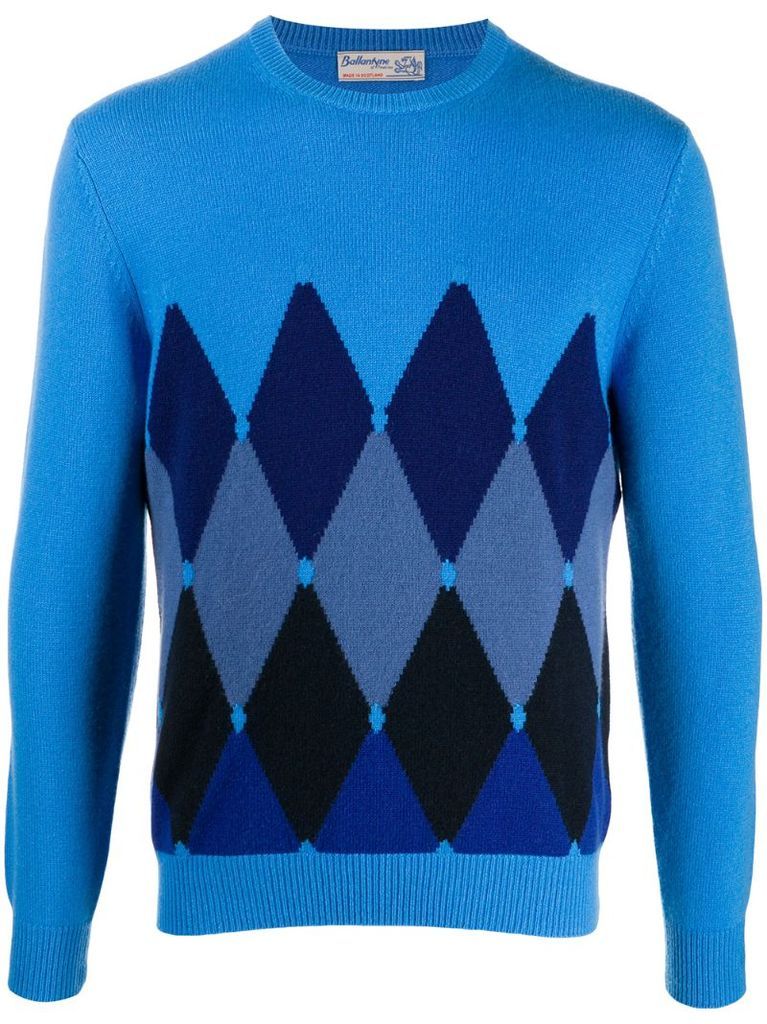 diamond-print cashmere jumper