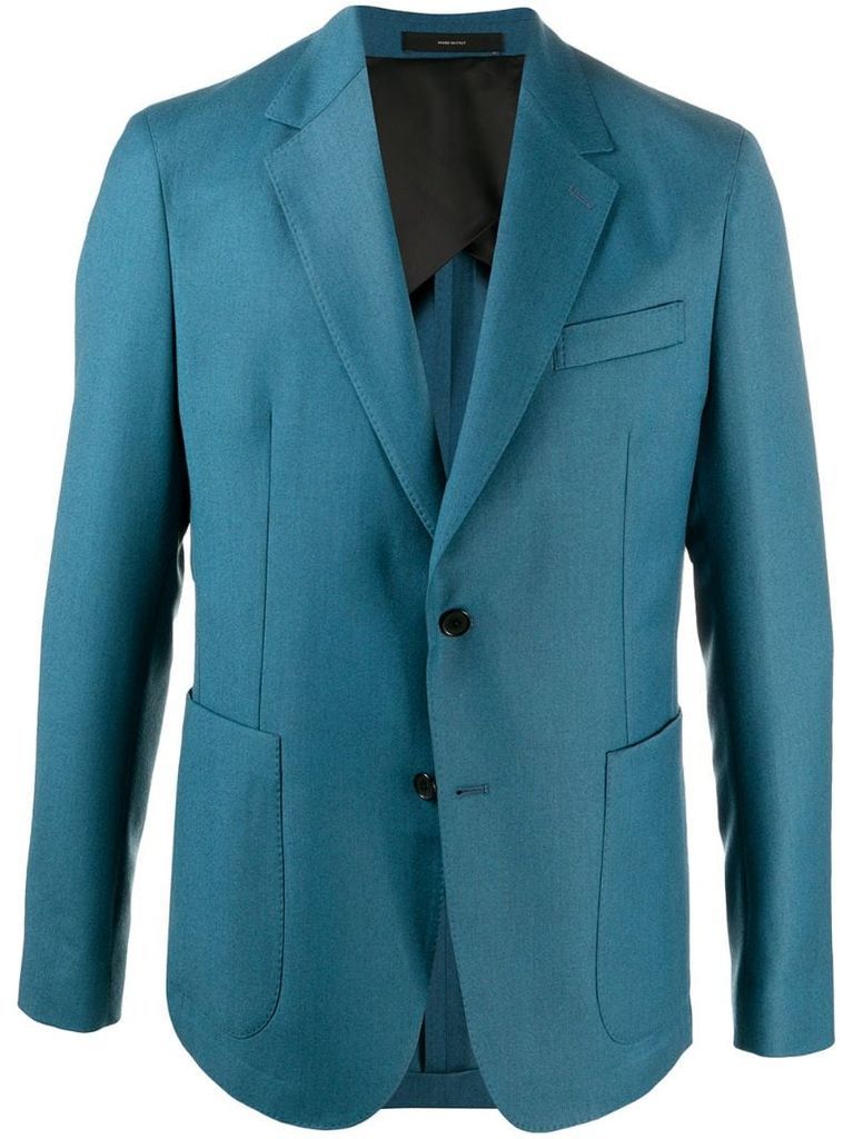 long-sleeved button up suit jacket