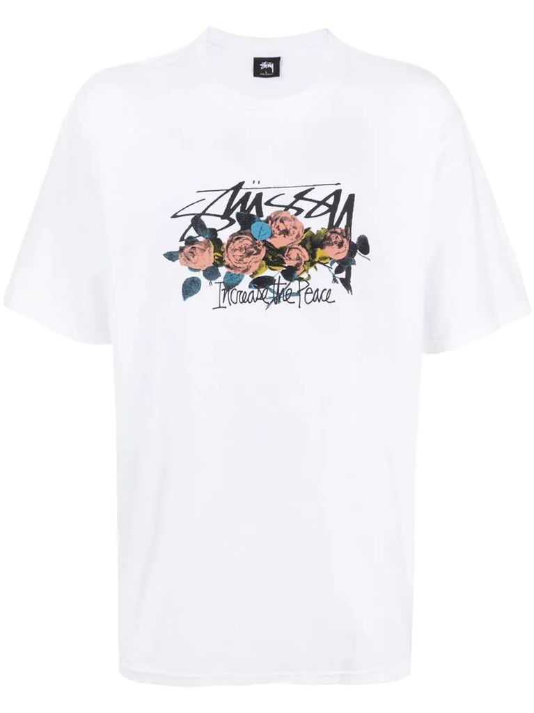 floral logo print T-shirt