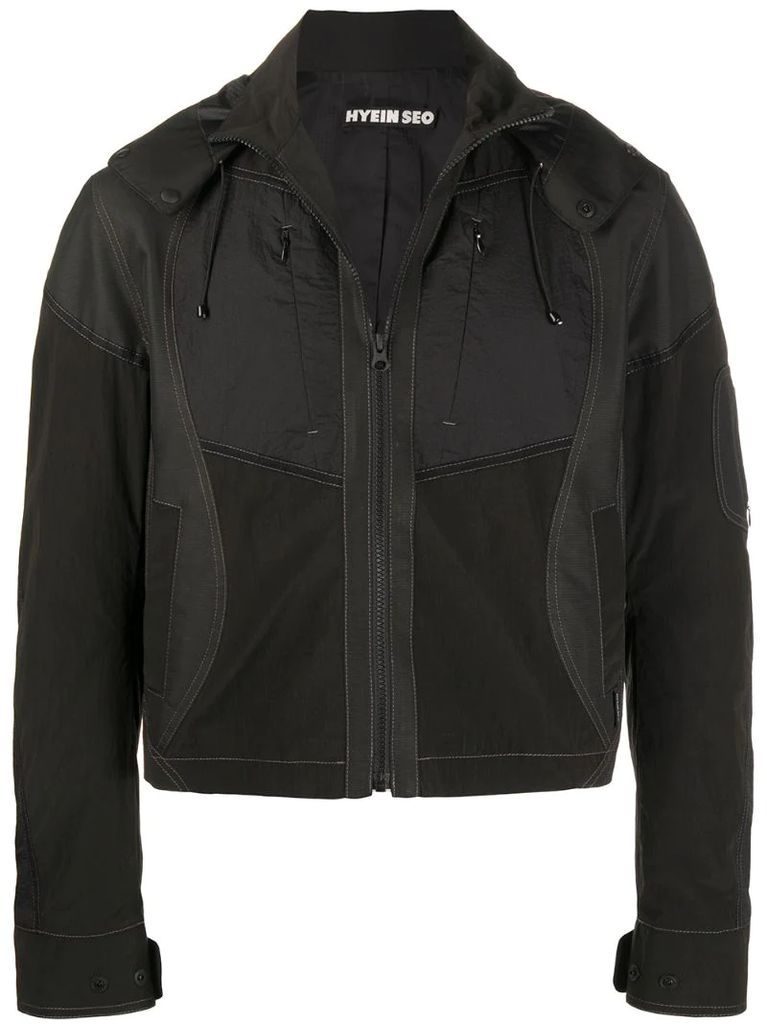 panelled zip-up jacket