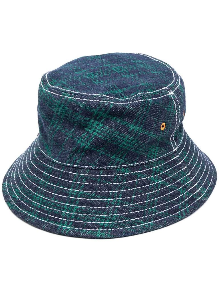 plaid check bucket hat