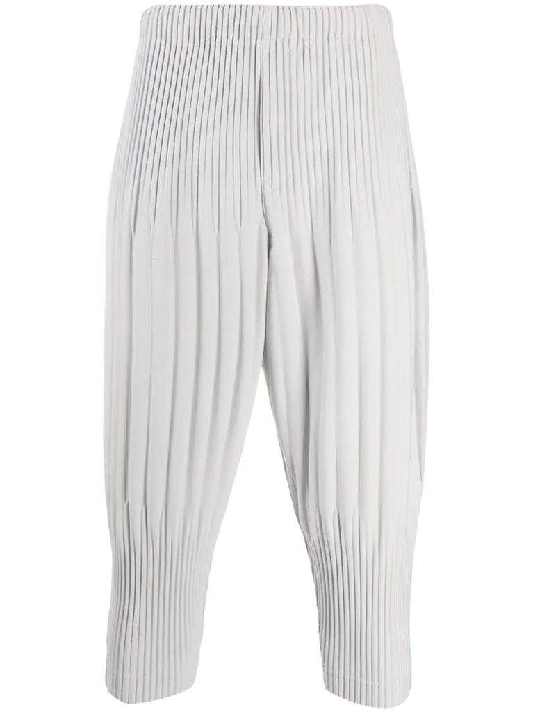 pleated crop trousers