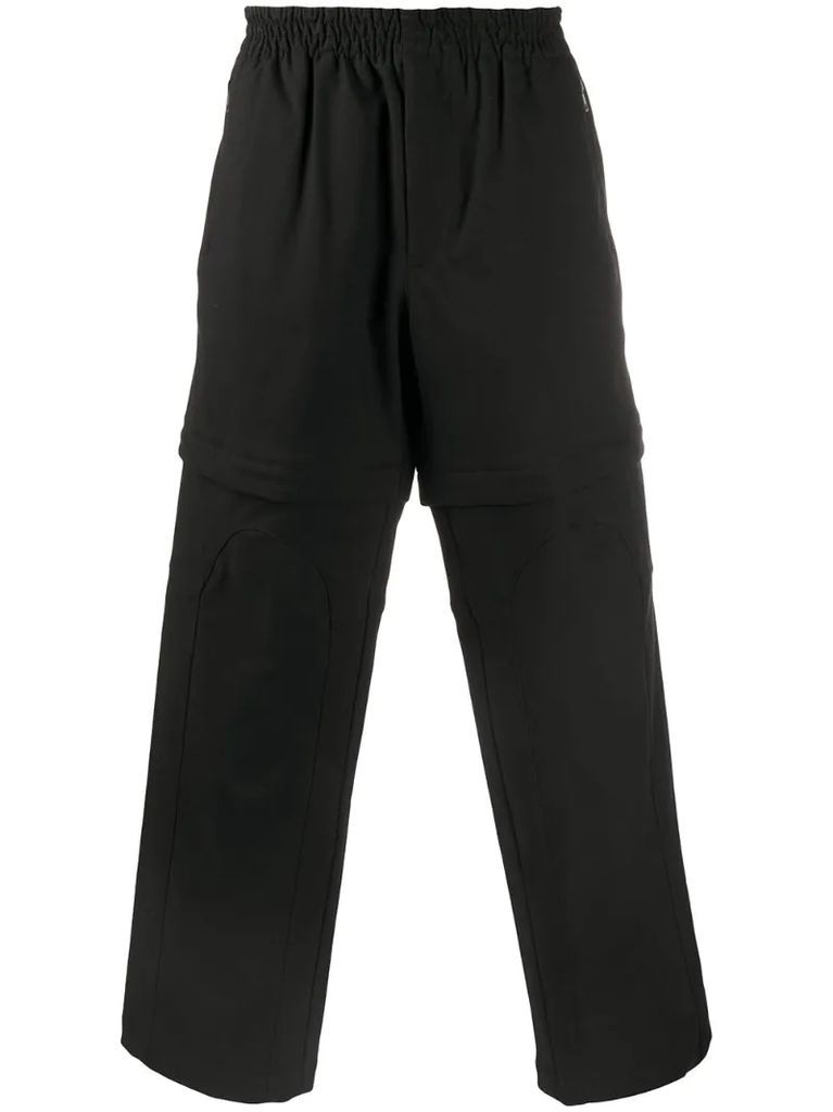 wide leg straight-fit trousers