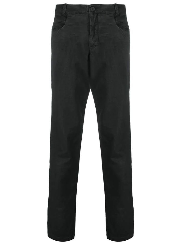 slim-fit washed trousers