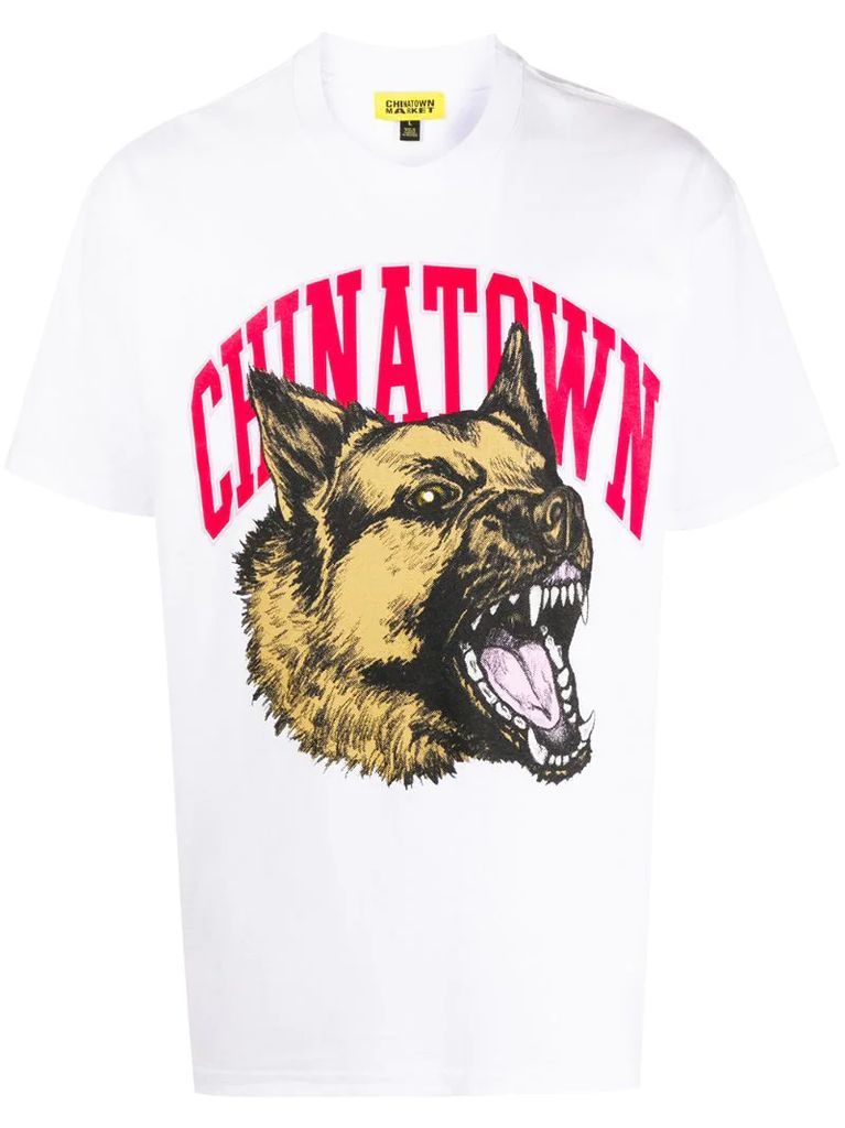 logo dog print T-shirt