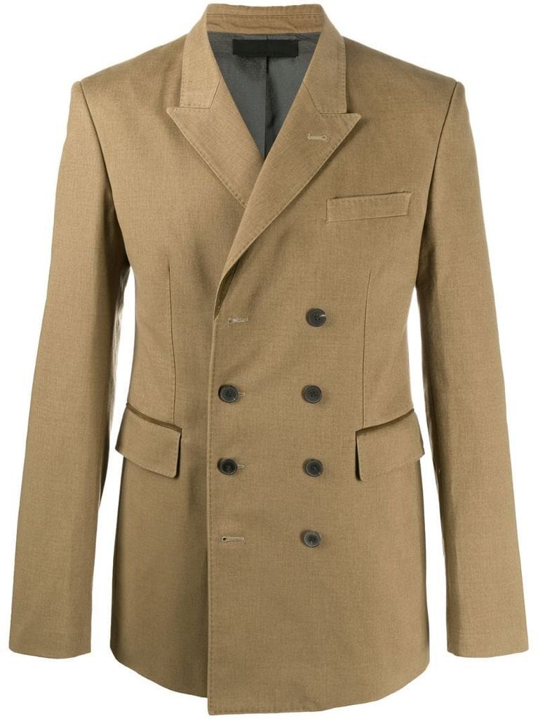 fitted double-breasted coat