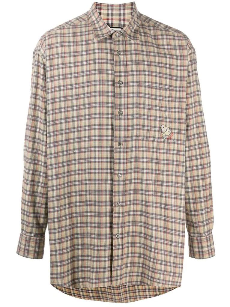 chick patch checked shirt