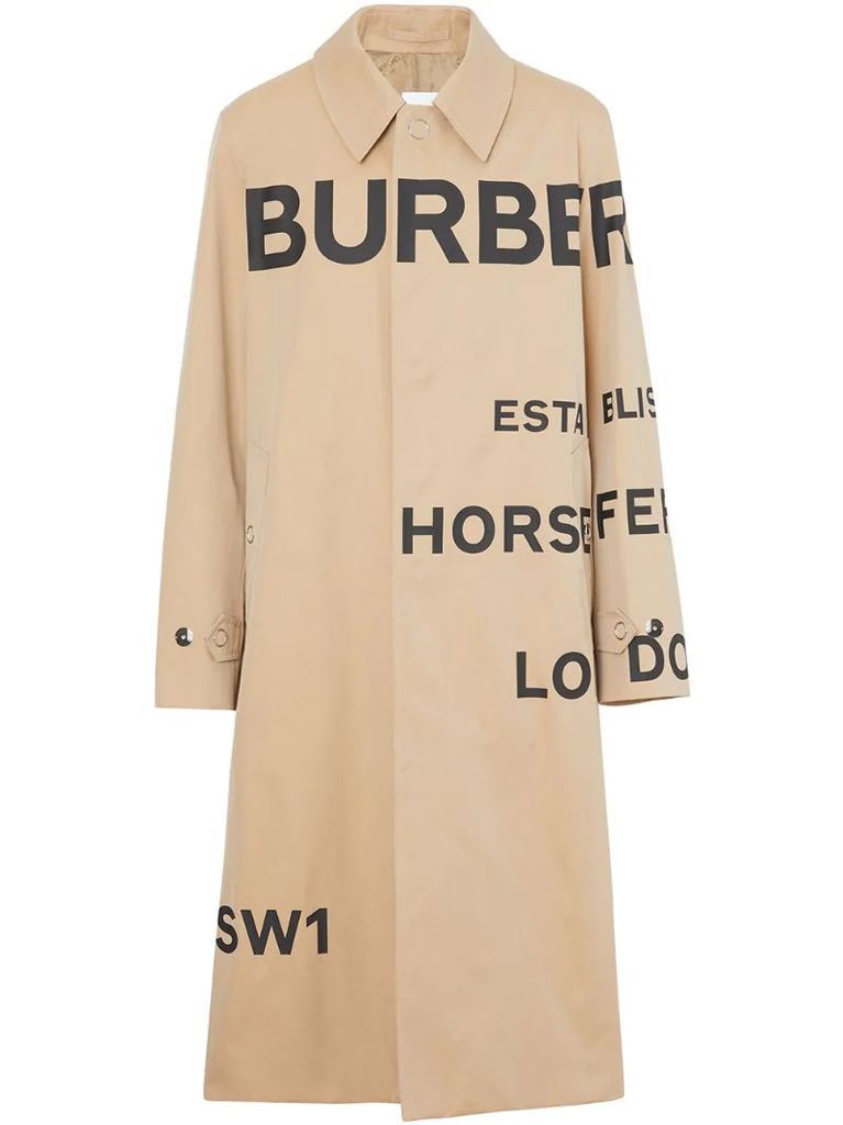 Horseferry print gabardine coat