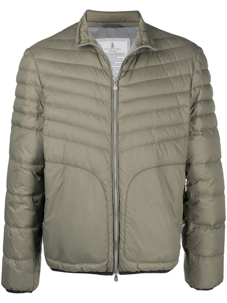 chevron-quilted jacket