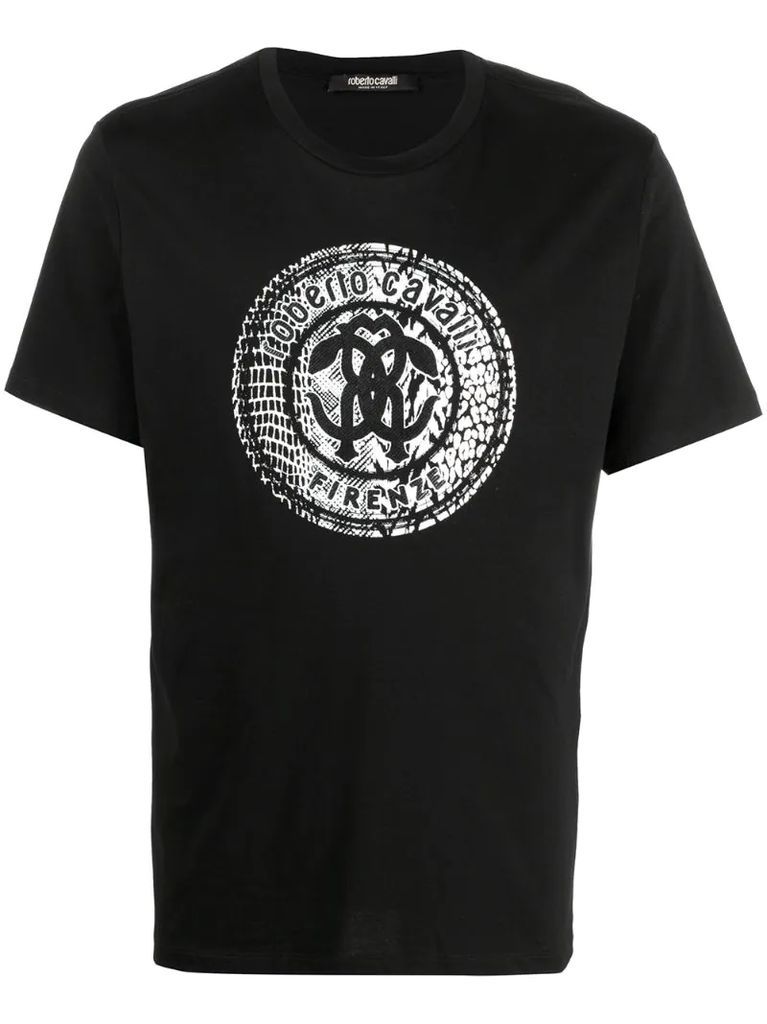 logo medallion-print T-shirt