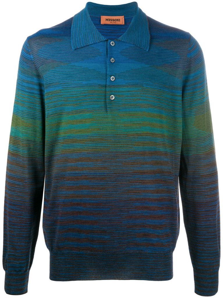 gradient effect polo shirt