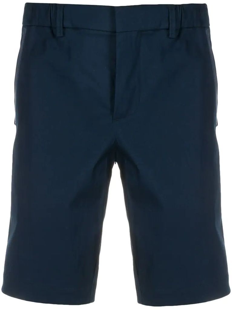 navy cotton mix chino shorts