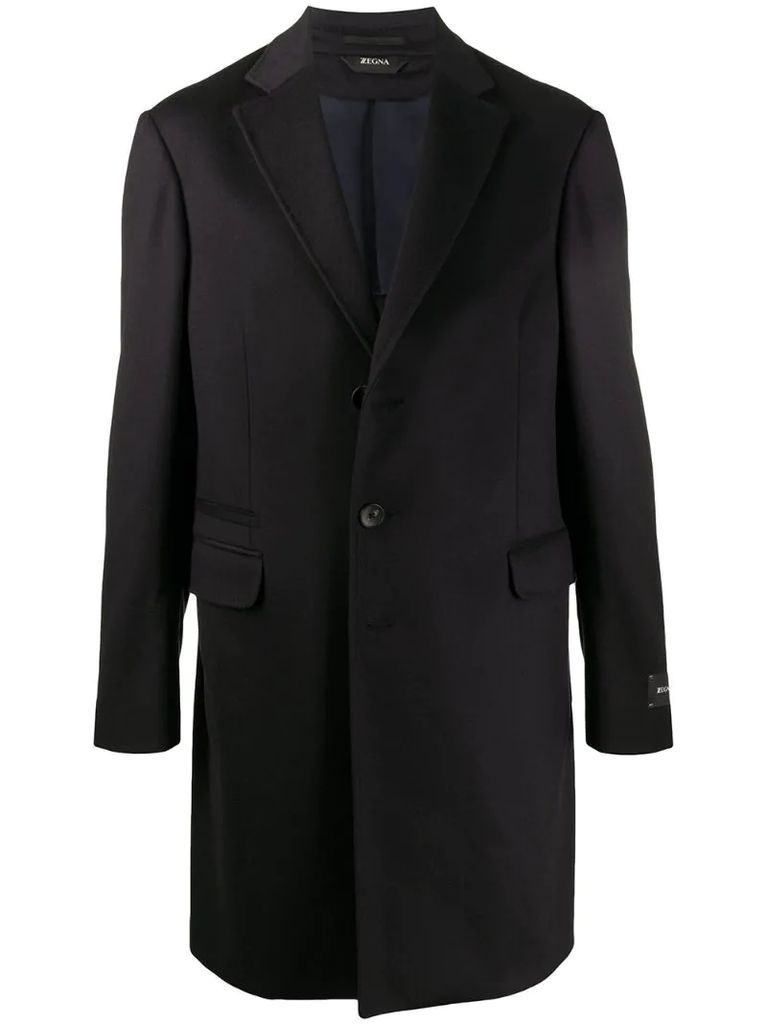 wool-cashmere blend tailored single-breasted coat