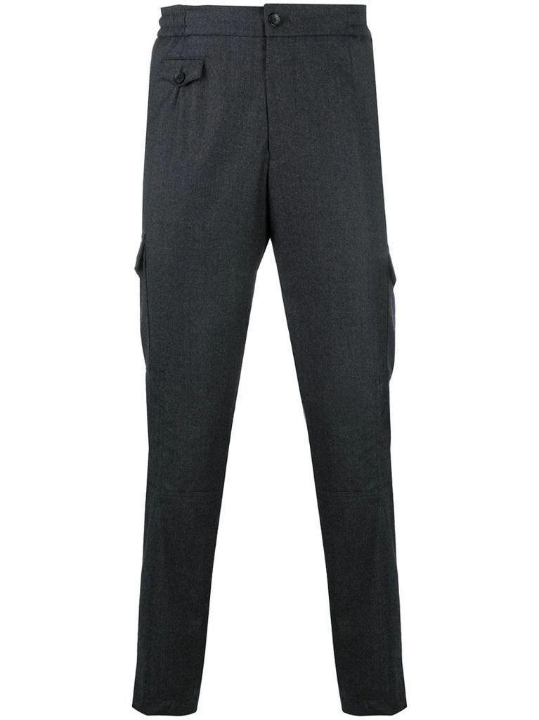 ankle length straight trousers