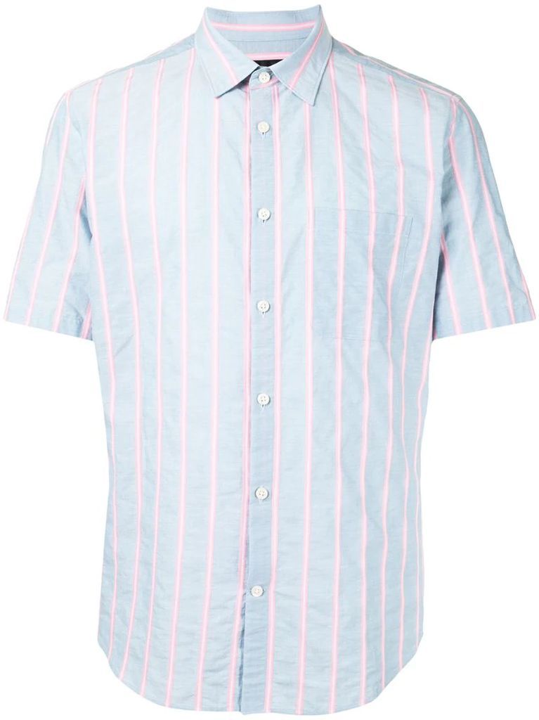 short sleeve stripe print shirt