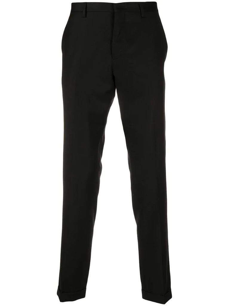 fine knit pleat detail tailored trousers