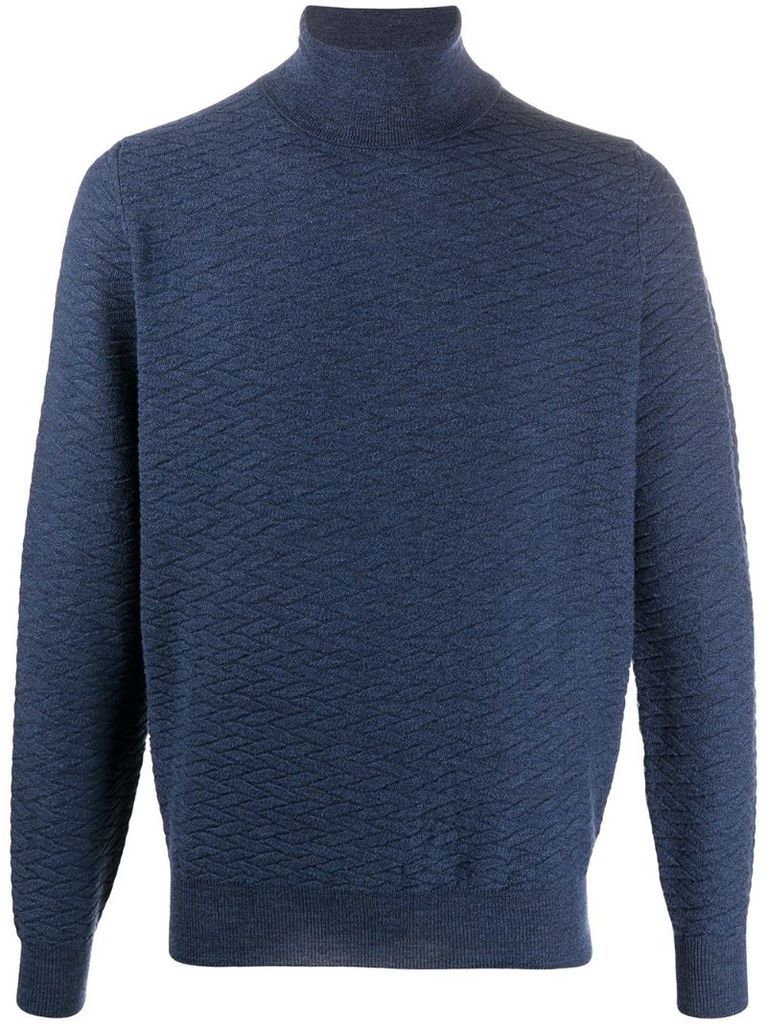 rib-trimmed wool jumper
