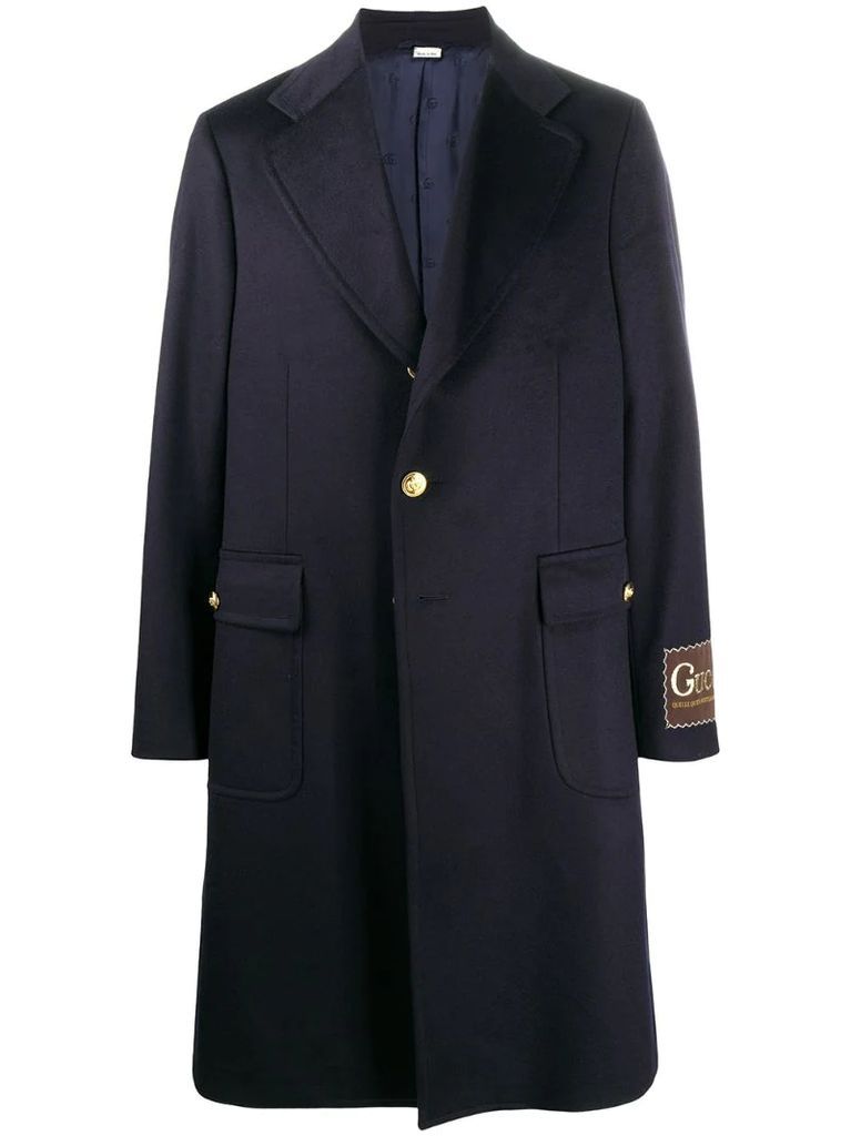 Double G button single-breasted coat