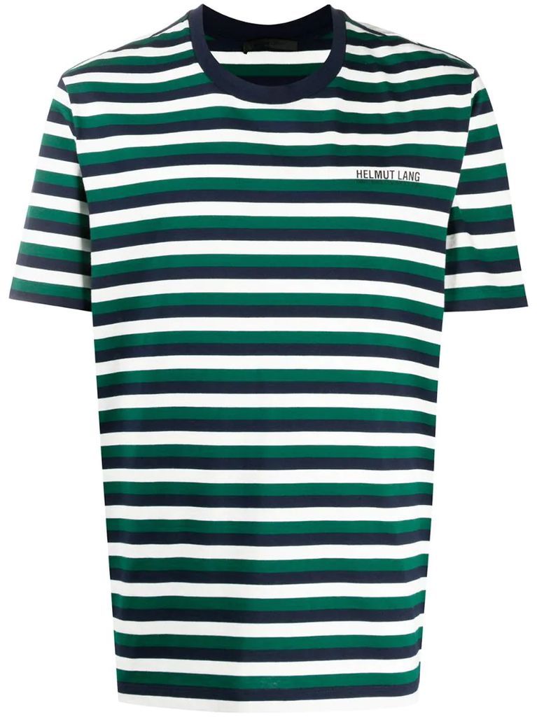 logo print striped T-shirt