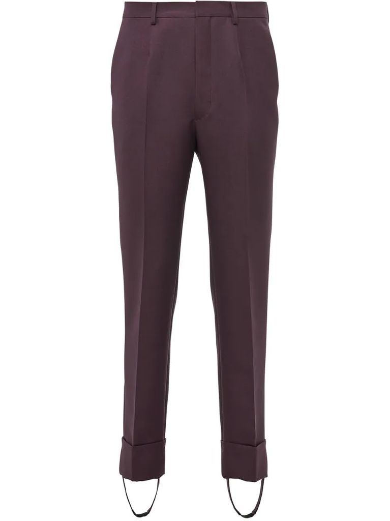 stirrup-cuff tailored trousers