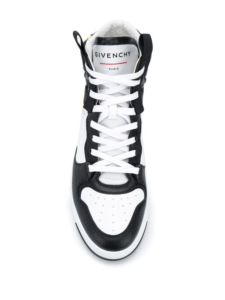 Wing panelled high-top sneakers