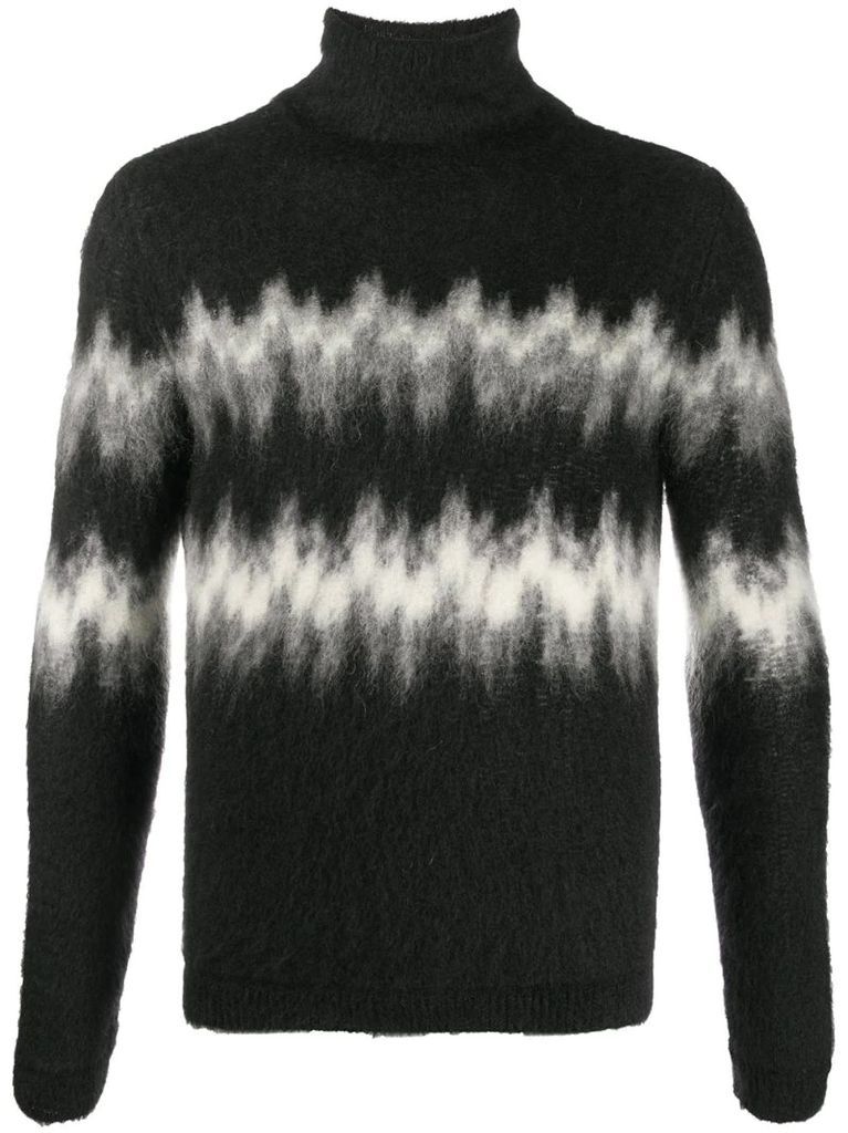abstract-stripe knitted jumper