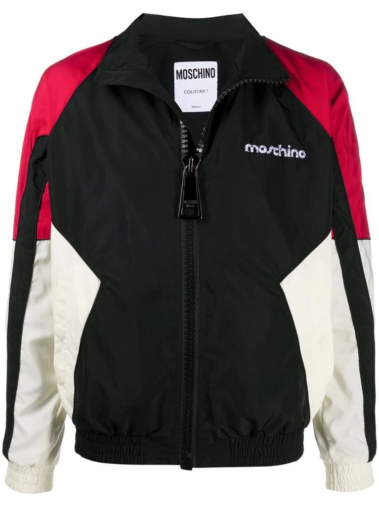 colour-block zipped jacket