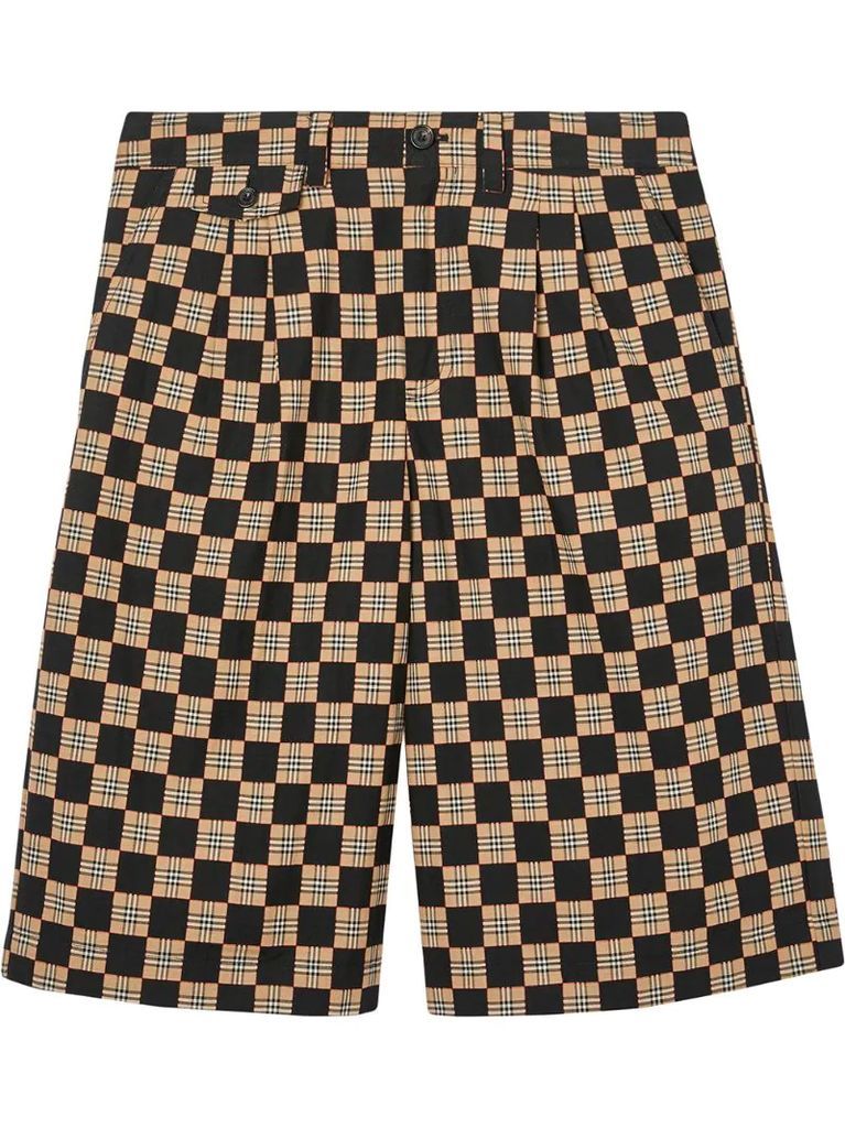 chequer jacquard tailored shorts